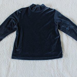 Lands' End Blue Velvet Top Size XL